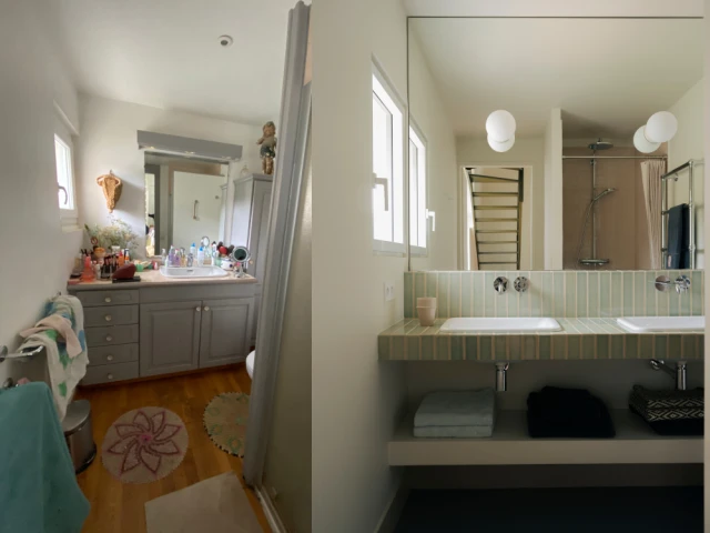 La salle de bain avant et apr&egrave;s 