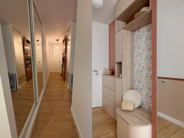 Vue avant et apr&egrave;s de l'entr&eacute;e 