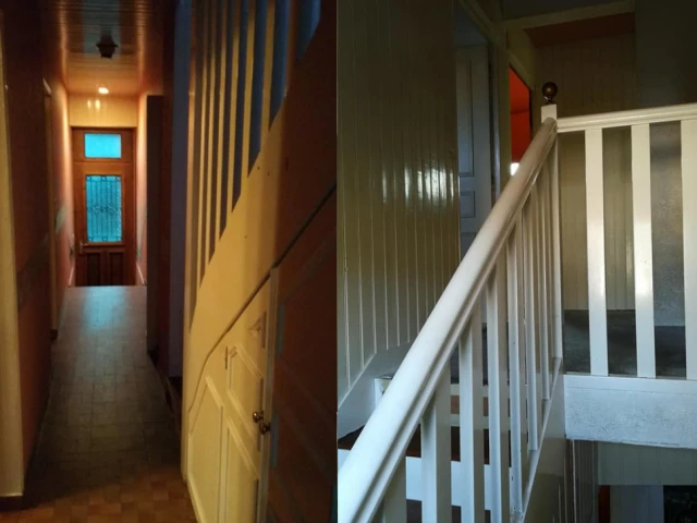 L'entr&eacute;e et l'escalier avant les travaux 