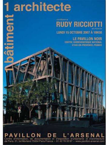 Retrouvez notamment les vidéos d'"Un bâtiment, un architecte", série de conférences sur les réalisations architecturales récentes, comme le Pavillon Noir de Rudy Ricciotti à Aix en Provence.