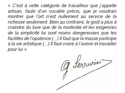 Citation de Serrurier Bovy