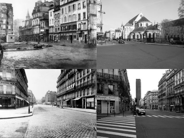 Paris avant 19e siècle, après 21e siècle Paris d'hier et d'aujourd'hui, un avant-après en photos