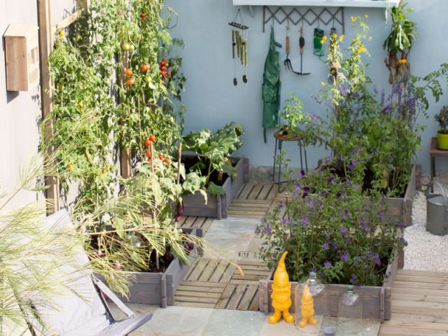 Une terrasse en caillebotis