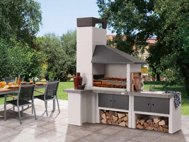 Abris barbecue  Espace barbecue extérieur, Abris barbecue, Aménagement  jardin façade