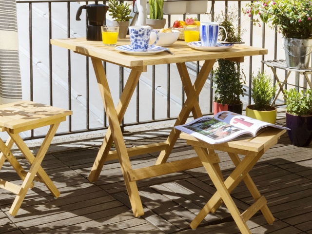 Mobilier de jardin Zeno en chêne massif huilé, à partir de 35,20 &euro;