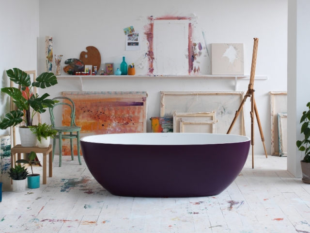 Violet aubergine pour habiller une baignoire