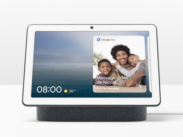 L'assistant vocal Google Nest Hub coloris charbon, avec son écran, 229 &euro;