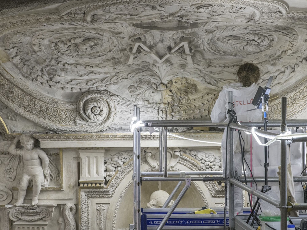 Restauration de la galerie Mansart, au sein de la BnF Richelieu