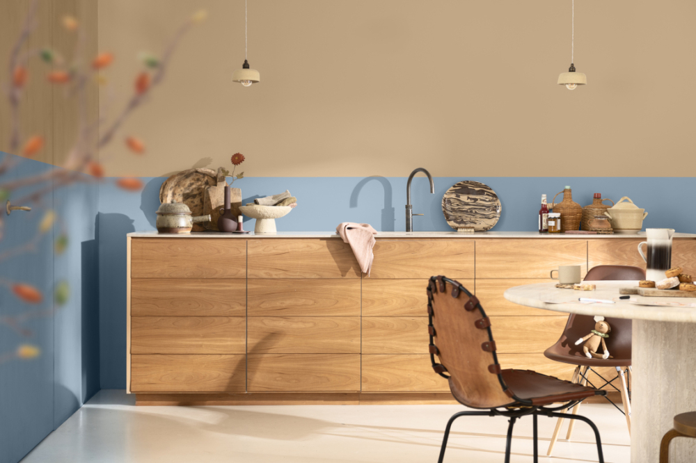 Le Bleu Vintage s'associe au bois