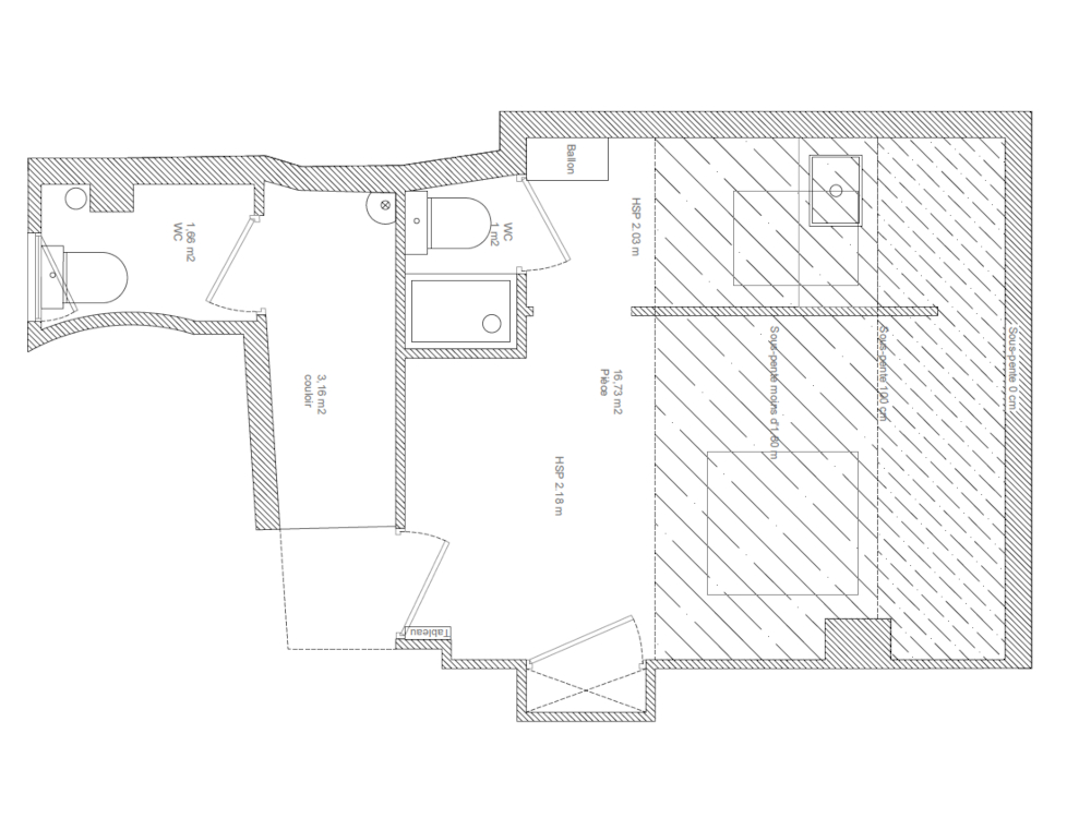 Plan de l'appartement avant les travaux