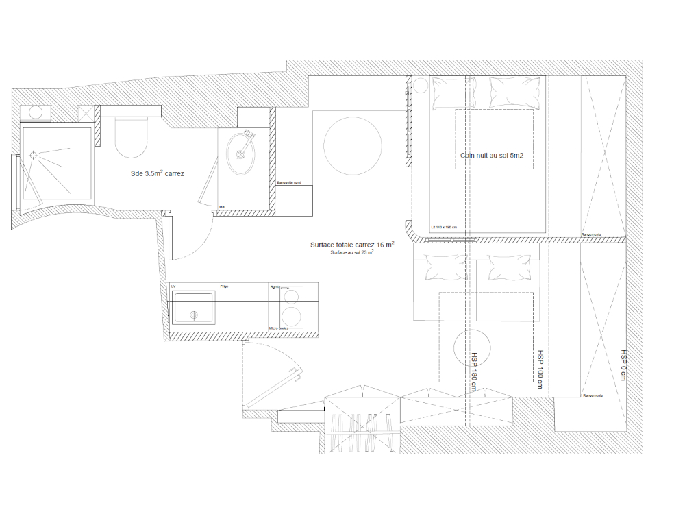 Plan de l'appartement après les travaux