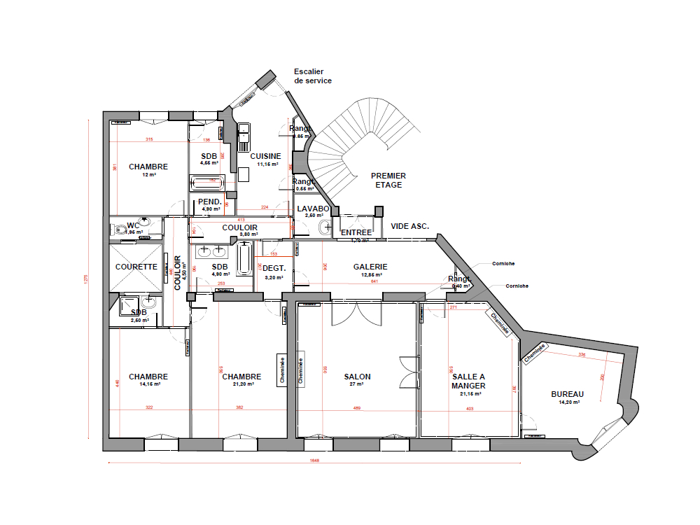Plan de l'appartement avant la rénovation