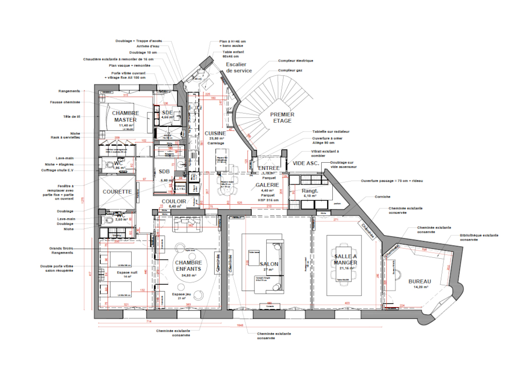 Plan de l'appartement après la rénovation