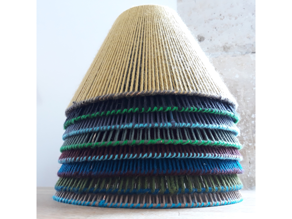 Abat-jour avec fils de coton recycl&eacute;