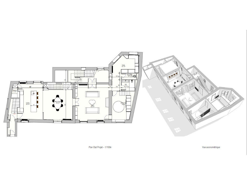 Plan du rez-de-chaussée après travaux