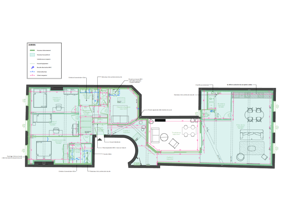 Plan de l'appartement apr&egrave;s la r&eacute;novation 