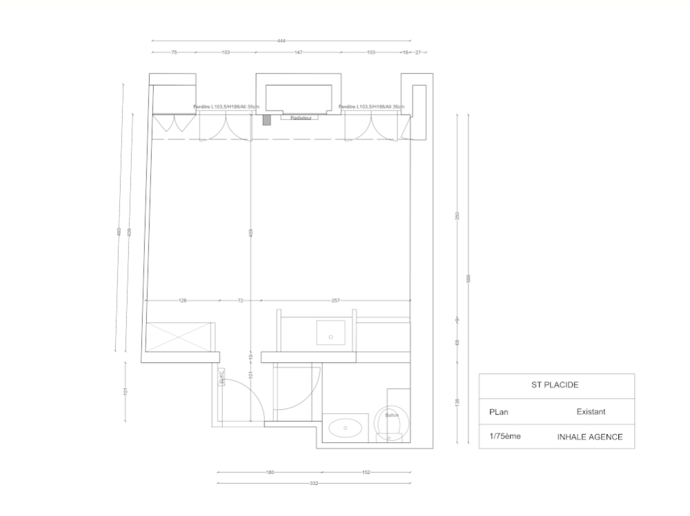 Plan de l'appartement avant les travaux