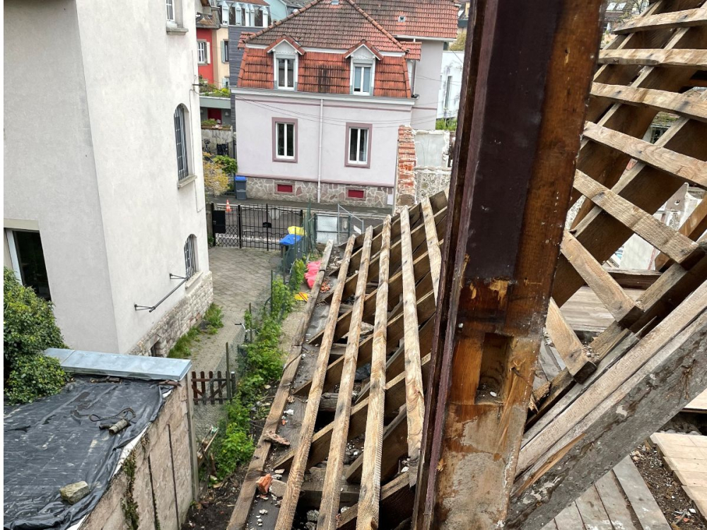 Chantier de restauration d'une maison &agrave; Strasbourg