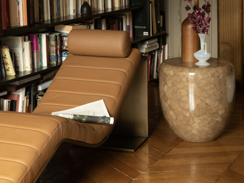 Chaise longue Kimani et table Dot Eggshell 