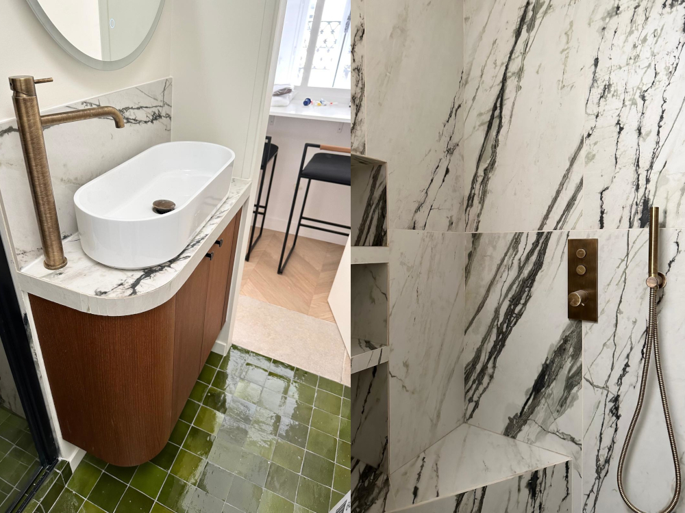 La salle de bain apr&egrave;s les travaux 