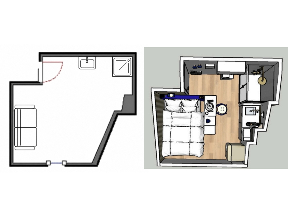 Plans avant et apr&egrave;s 