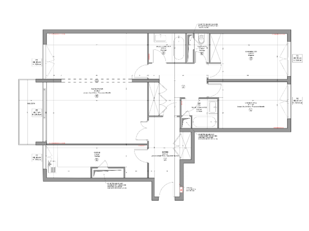 Plan de l'appartement avant les travaux