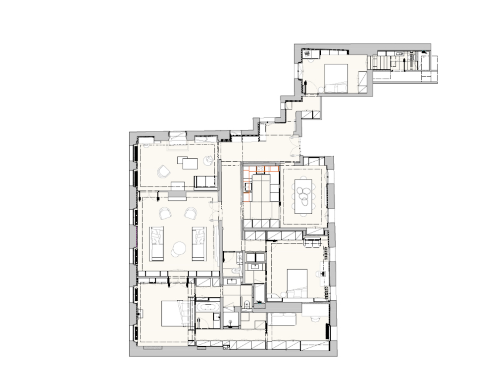 Plan de l'appartement après les travaux