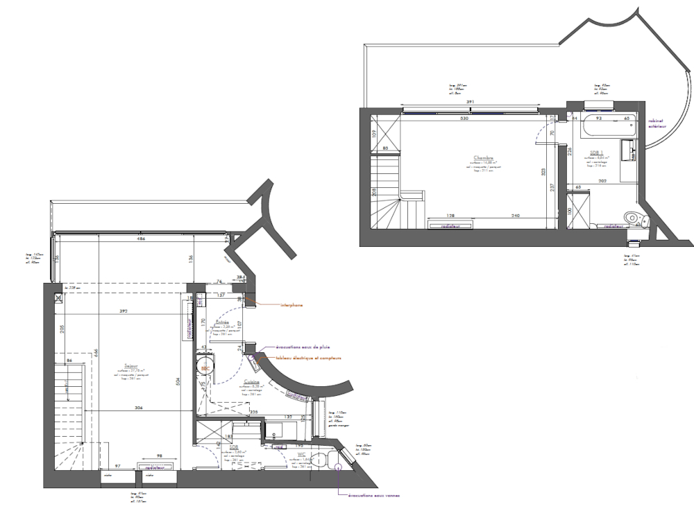 Plan du duplex avant les travaux