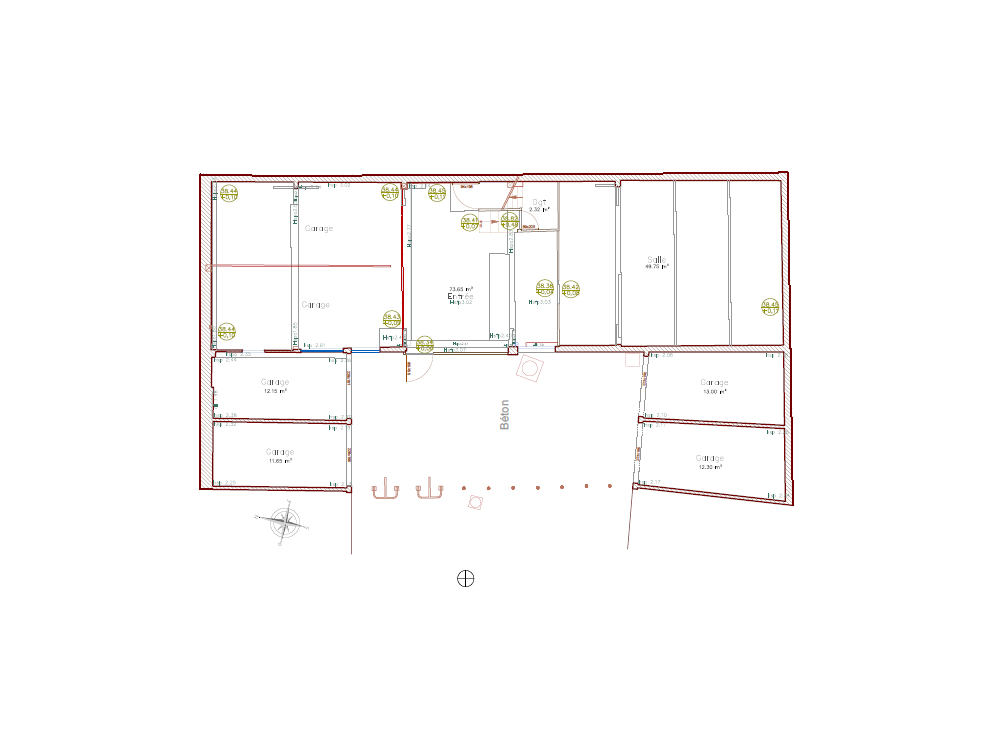 Plan du premier niveau avant travaux