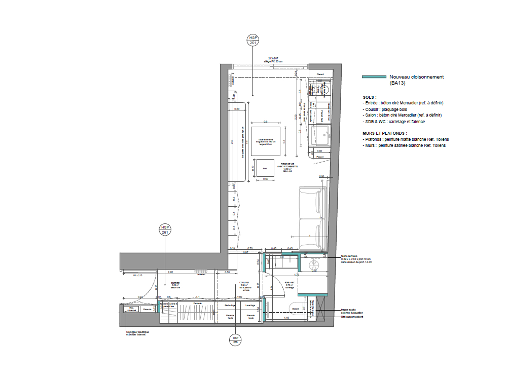 Plan de l'appartement après les travaux