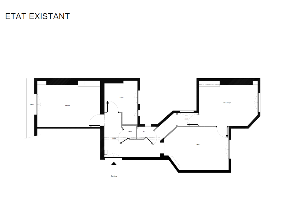 Plan de l'appartement avant les travaux
