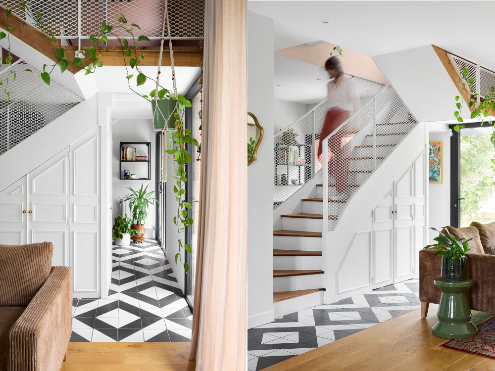 L'entrée et l'escalier après les travaux