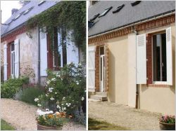 Avant/apr&egrave;s : ravalement de fa&ccedil;ade dune maison de ma&icirc;tre